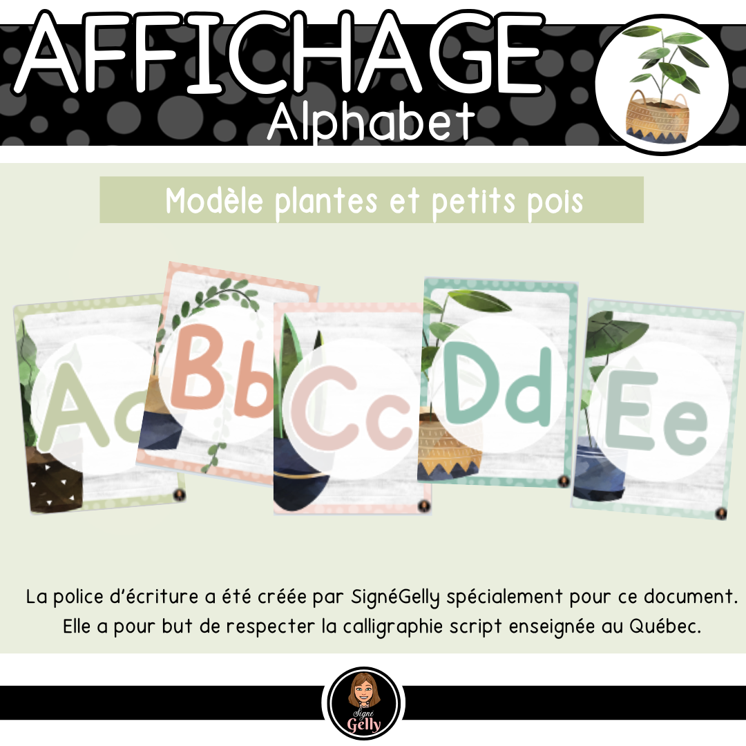 Alphabet- Plantes et petits pois