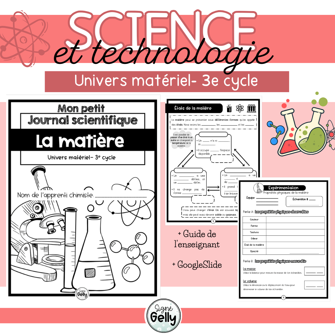 Journal scientifique- La matière