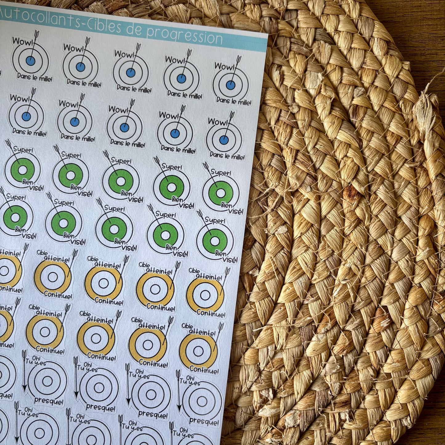 Autocollants- Cibles de progression