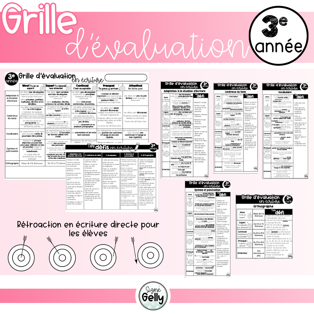 Grille d'évaluation en écriture _ 3e année