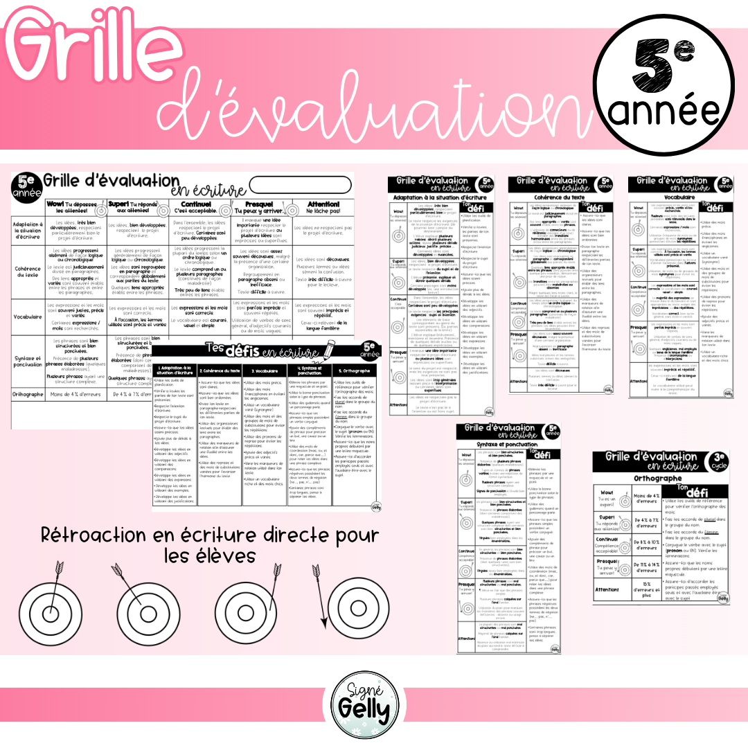Grille d'évaluation en écriture _ 5e année