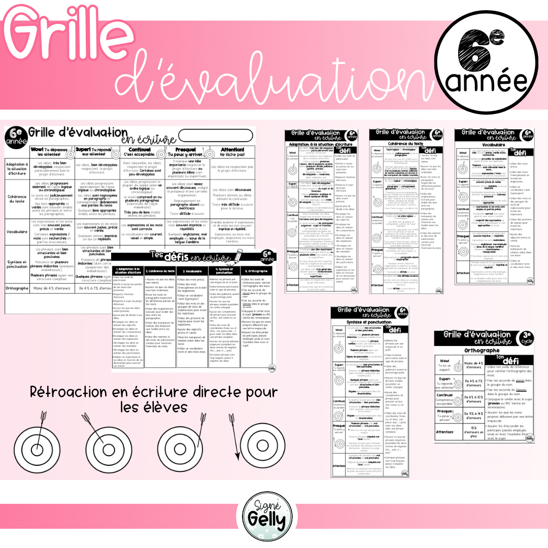 Grille d'évaluation en écriture _ 6e année