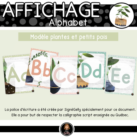 Alphabet- Plantes et petits pois