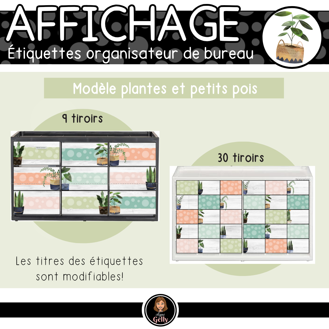 Étiquettes organisateur de bureau
