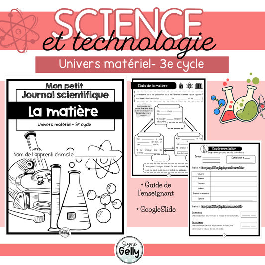Journal scientifique- La matière