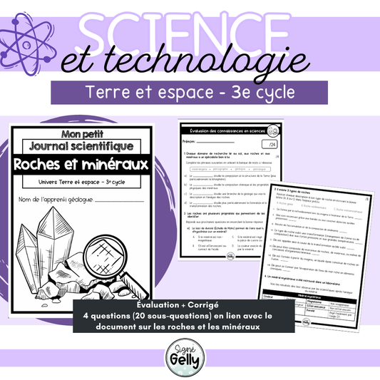 Évaluation sur les roches et minéraux
