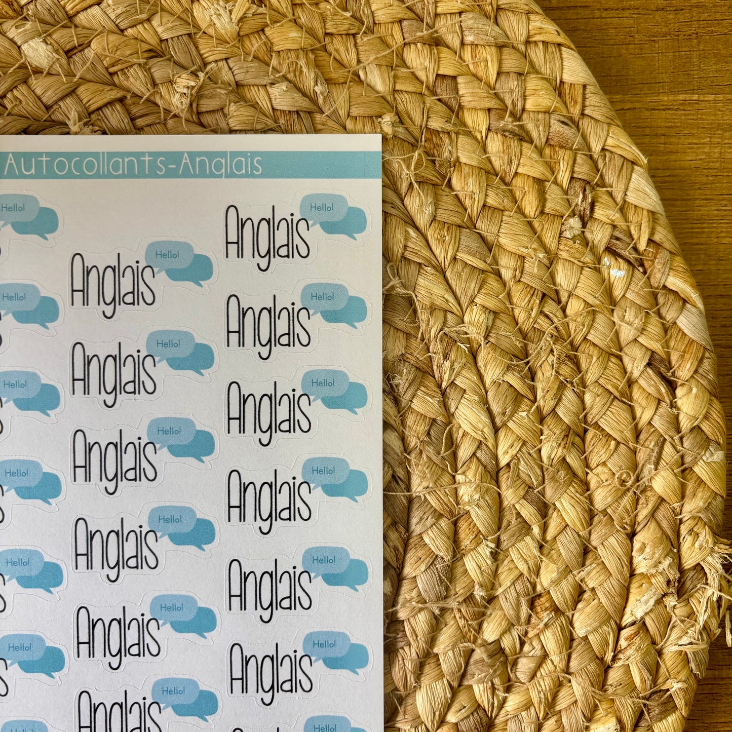 Autocollants- Anglais
