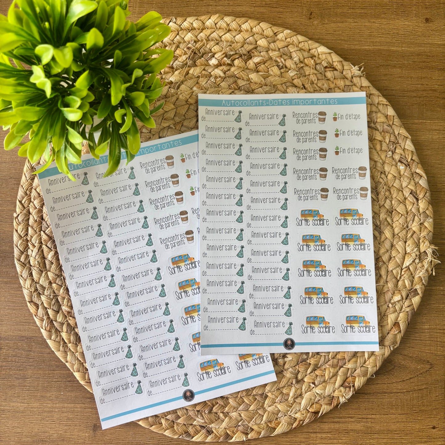 Autocollants- Dates importantes