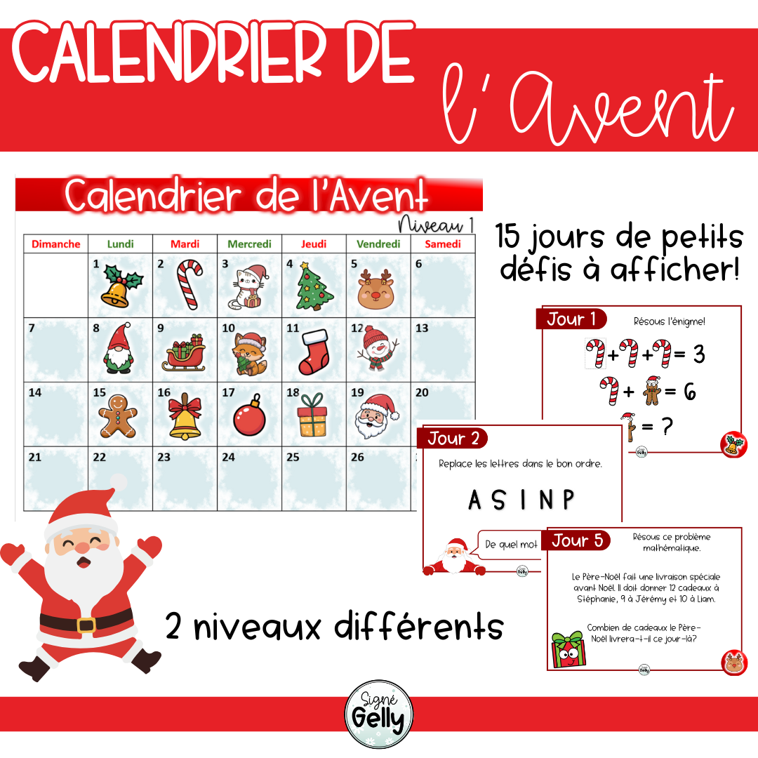 Calendrier de l'Avent de Noël