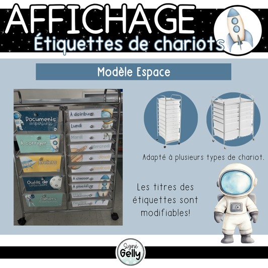 Étiquettes pour chariot - Espace