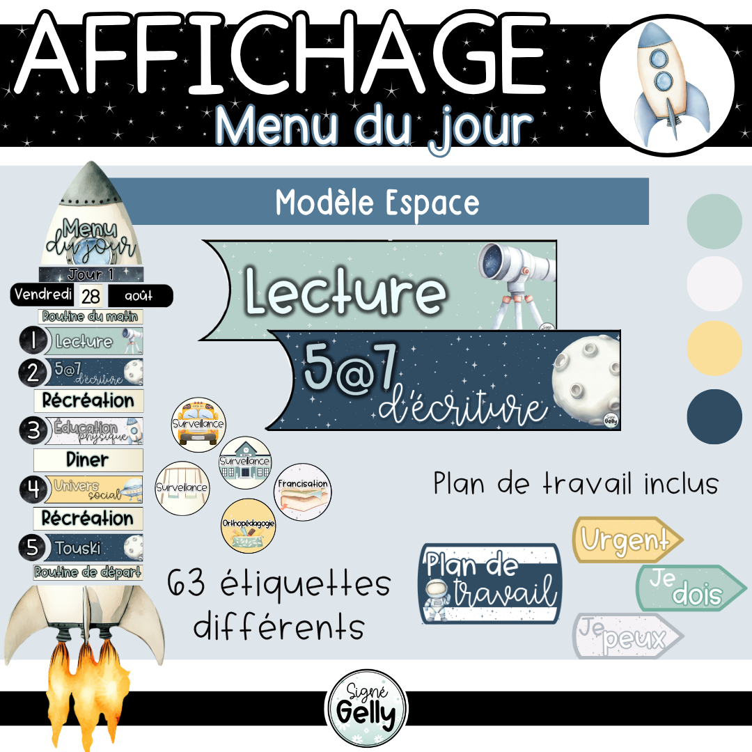 Menu du jour- Espace